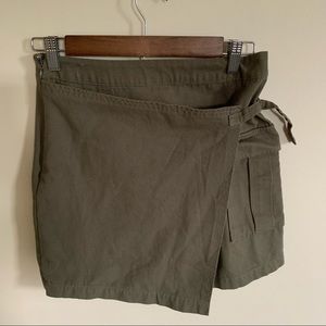 Urban Outfitters Khaki Green Wrap Mini-skirt